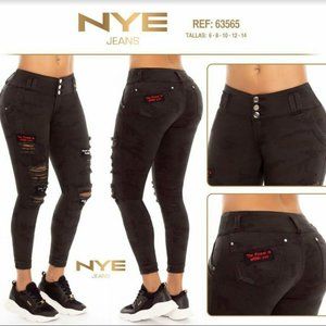 🇨🇴NYE Jeans, Colombian Butt Lifter MidFit Camouflage Print Green Jeans